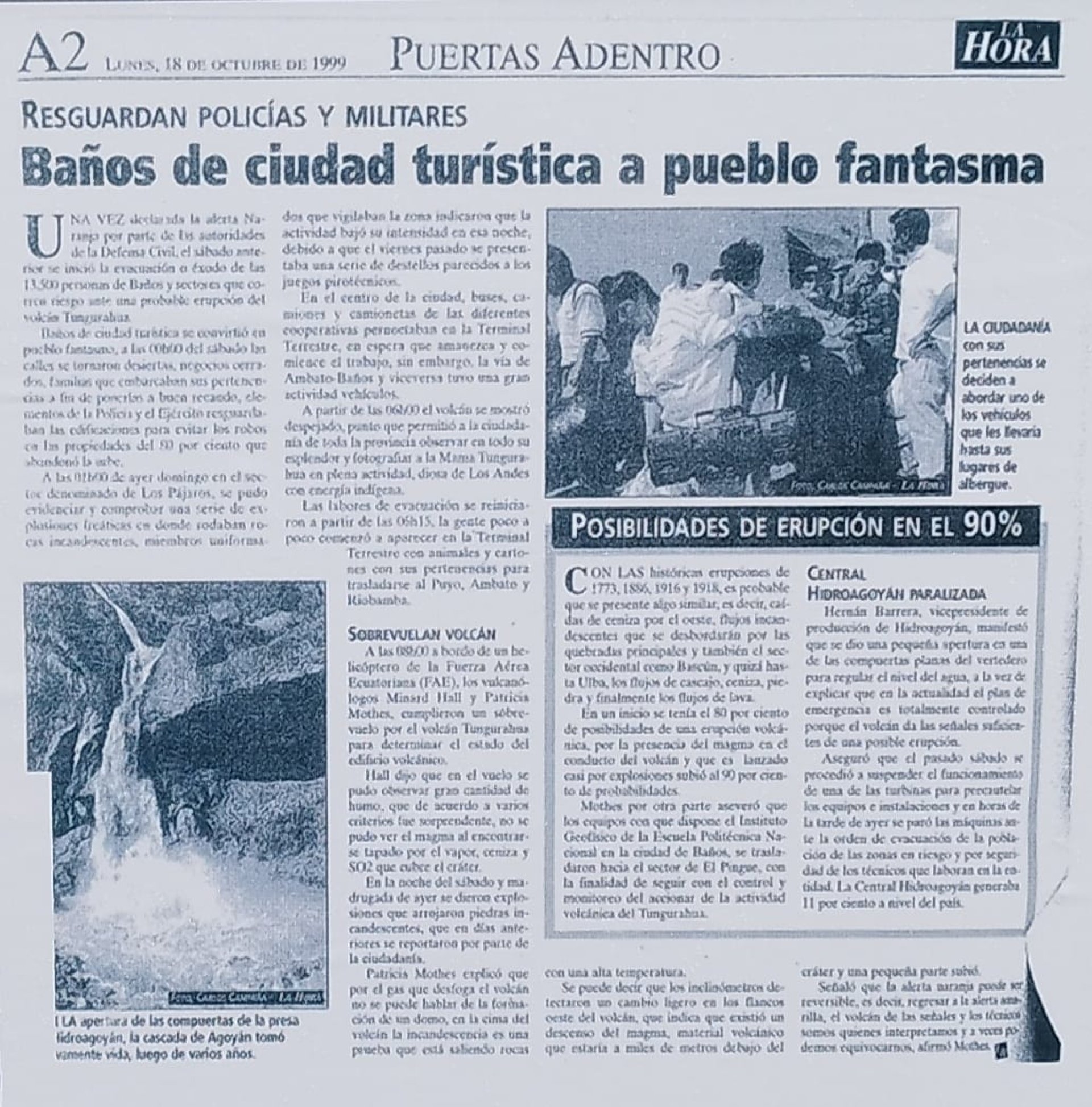 Foto January 5, 2000: Return of Banos citizens