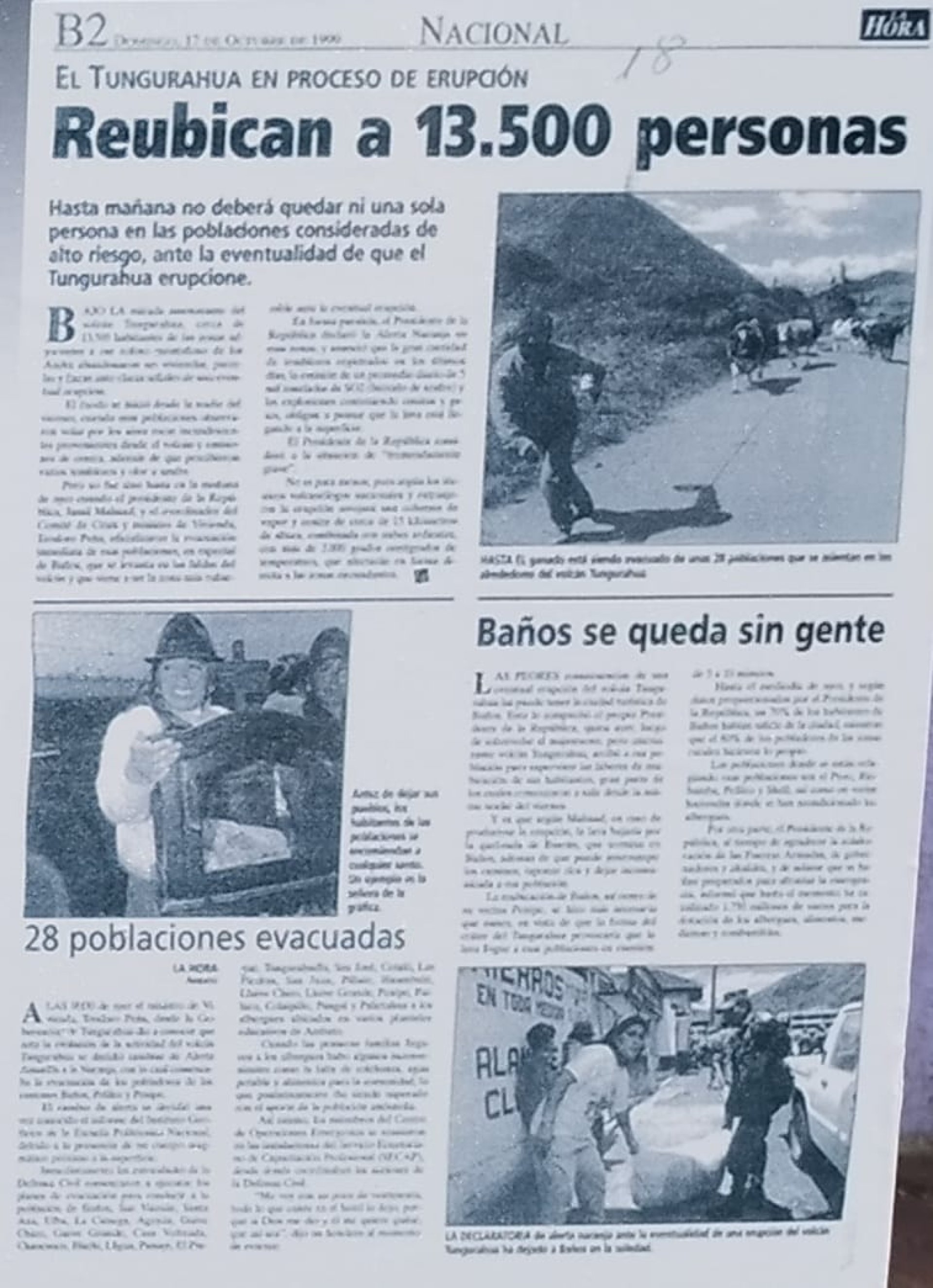 Foto January 5, 2000: Return of Banos citizens